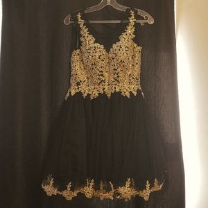 Black and gold short dress, size XS
